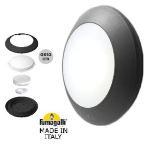 Plafoniera bertina Rotonda Nera GX53 7w 4000k IP66